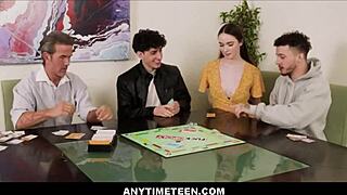 Skinny Teen Stepdaughter Used By Friends