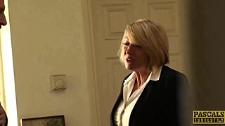 Busty milf Amy says, Dominate me, Pascal White, with face fucking and cum in mouth.