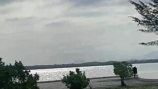 Blonde on beach gives blowjob for 10.