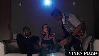 vixenplus gym babe anna claire gets a two-person workout