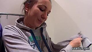 Flawless czech teen 18+ie was teased in the supermarket and drilled in pov 😍