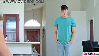 babysitter threesome with big cock stud and tiny teen stepsis