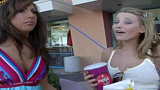 teens share a fun lesbian experience with stockings and shoes