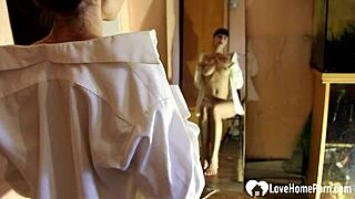 Naughty Stepsister Fingering Herself to Orgasm in Front of the Mirror