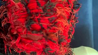 Ebony babe squirts hard through shorts, full video on xvideos red