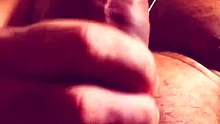 I'm warming up my big cock alone before the girl gets home from work, masturbating with handjob for huge cum