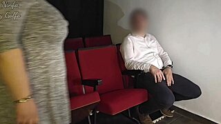 Secret fucking in the cinema, hidden from the audience