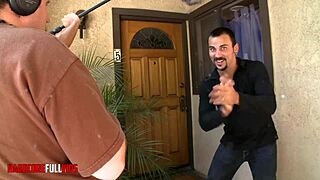 A huge dick gives massive facial and fucks woman in lingerie