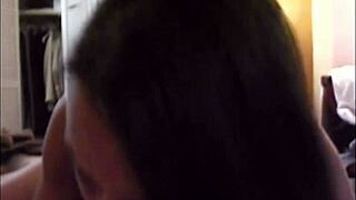 My girl Kim givin' me a good blowjob an' handjob