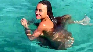 Sexy Monika Fox Swims Naked In Pool And Sea In Hot Country