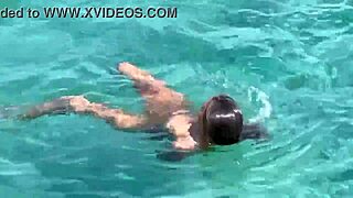 Sexy Monika Fox Swims Naked In Pool And Sea In Hot Country