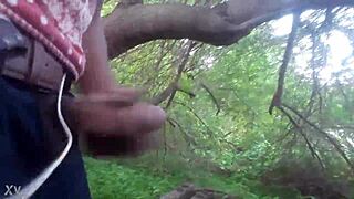 Enjoying an outdoor moment in the trees