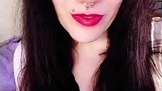 Backstage, The Hot Brunette Submits To Fetish Play