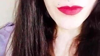 Backstage, The Hot Brunette Submits To Fetish Play