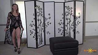 i strip off my lingerie and masturbate with big pussy lips and clit