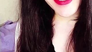 Backstage, The Hot Brunette Submits To Fetish Play