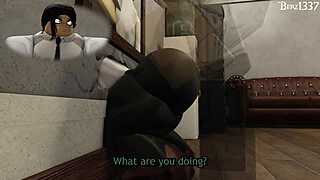 Rough doggystyle sex with big cock in office POV scene