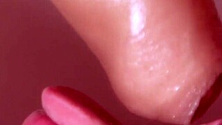 japanese wife giving a close-up blowjob and getting cum in mouth