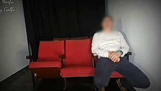 Secret fucking in the cinema, hidden from the audience