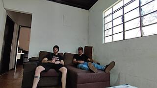 Carlos Urach and Carmona masturbate monster cocks together