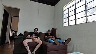 Carlos Urach and Carmona masturbate monster cocks together
