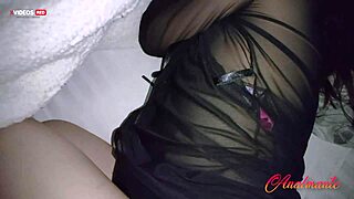 Horny sister slips into stepbrother's bed in lingerie. ready to fuck that big ass?
