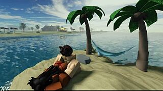 Her friend asked to fuck her with big cock in Roblox