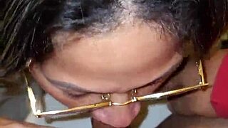 Mom of my best friend caught me with her thong... she swallowed my load!