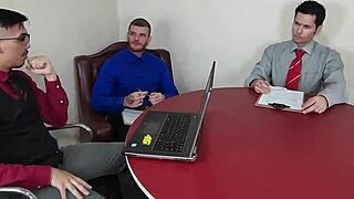 office trailer turns crazy with quickie and facial