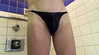 Beach handjob in sexy bikini with wave sounds.