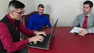 office trailer turns crazy with quickie and facial