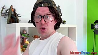 leeds nerd fingerbangs skinny brit, first time and all, tricked into it kinda