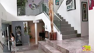 When Housesitting Gets Boring, Brunette Invites Lesbian Friend for Dirty Fun