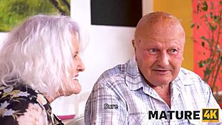 Old man fails, so wife seduces the hot waiter for satisfaction