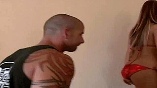 Oh wow, the busty beauty swallows a huge cum load right after that hardcore fuck on the bed!