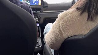 The app driver woman, with big natural tits, picks up a wheelchair user at the station. Unable to pay, she offers oral after peeing.