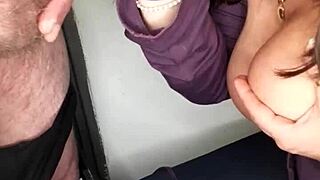 redhead swallows cum in mouth and on tongue