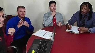 office trailer turns crazy with quickie and facial