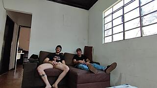 Carlos Urach and Carmona masturbate monster cocks together
