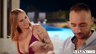 curvy blonde angel rides friend's dick