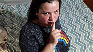 BBW Sucks Boyfriend's Cock for Anniversary Celebration.