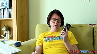 leeds nerd fingerbangs skinny brit, first time and all, tricked into it kinda