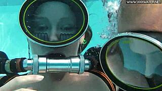 Intense blowjob by the poolside