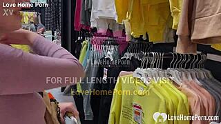 gf gives a blowjob in the changing booth