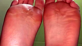 White girl shows feet in socks for cash