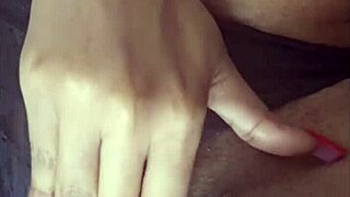 Ebony Beauty Couldn't Stop Fingering Her Fat Pierced Pussy!