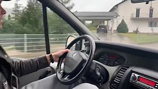 Unexpected sex in woods with bus driver