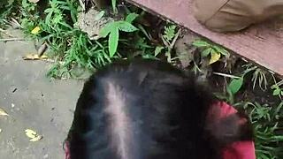 Outdoor creampie for horny filipina we almost got caught
