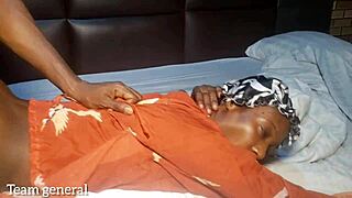 Wow, look at that cute girl's creamy pussy getting pounded in doggystyle position in the bedroom, so beautiful and bent over