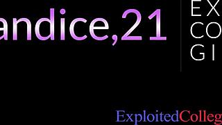 Geez, I’m watchin’ 21yo Candice with double DDs get totally used on Excogi cam!